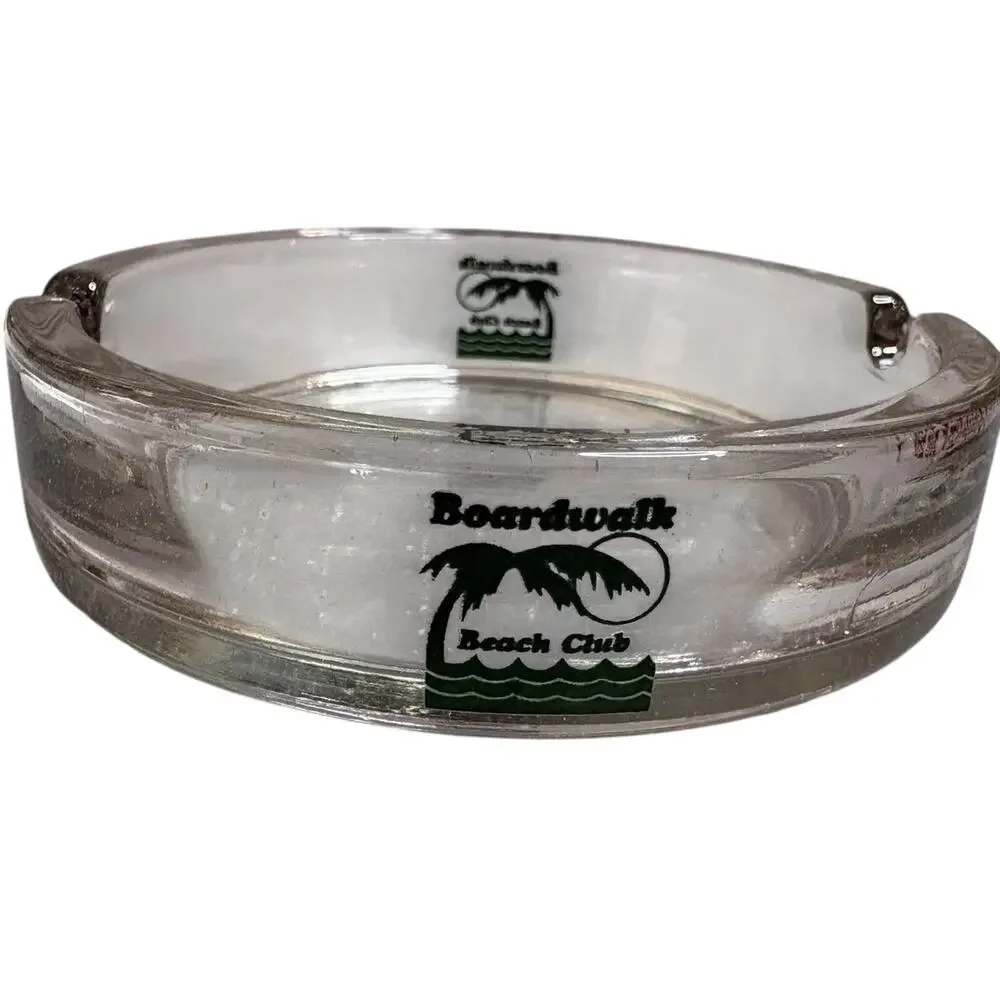 Vintage Boardwalk Beach Club Glass Ashtray Walt Disney World Resort Souvenir